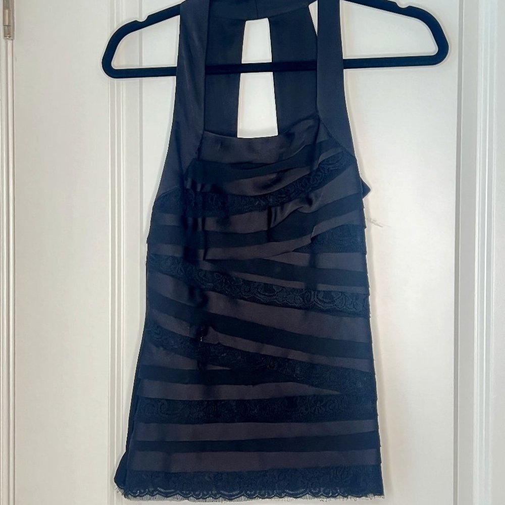 WHBM Satin and Lace Halter Top